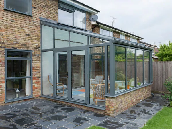 Grey Aluminium Lean To Conservatory