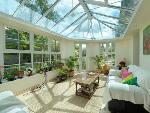 Stone Finished Orangery with French Doors